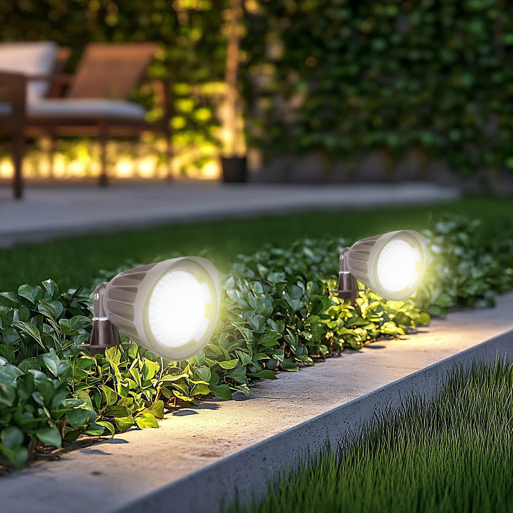25W LED Bullet Flood Light,3375 Lumens 3CCT Switch & Knuckle Mount 120-277V Dimmable Commercial Outdoor IP65 LED Landscape, 40° Beam Angle, 25W/20W/13W Changeable with photocell UL&cUL Listed, 4 Pack