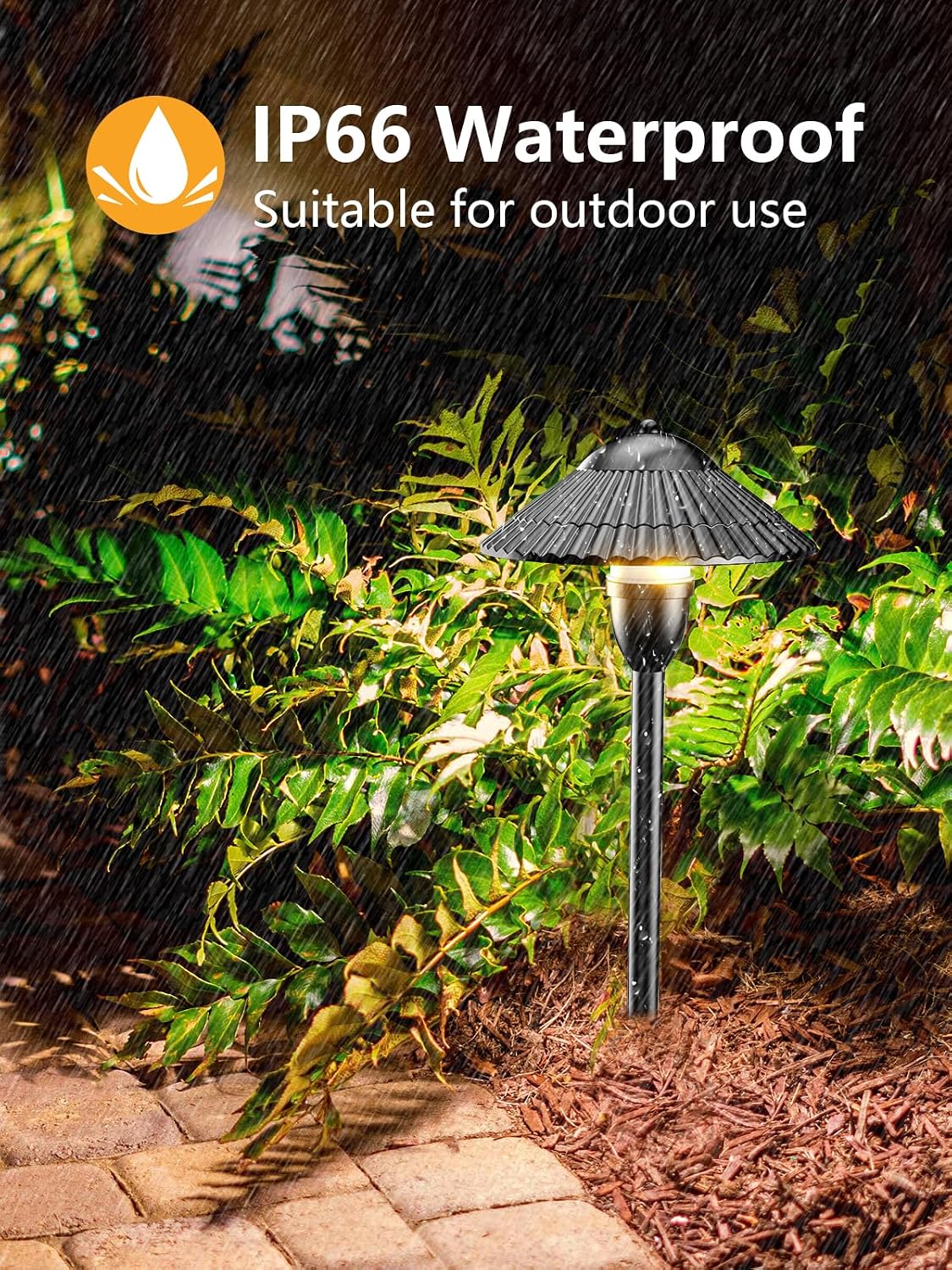ZUCKEO Low Voltage Landscape Lighting LED Pathway Lights, 5W Landscape Path Lights 3000K Warm White 12-24V, Outdoor IP66 Ground Light for Garden, Walkway, Yard (12-Pack with Connector)