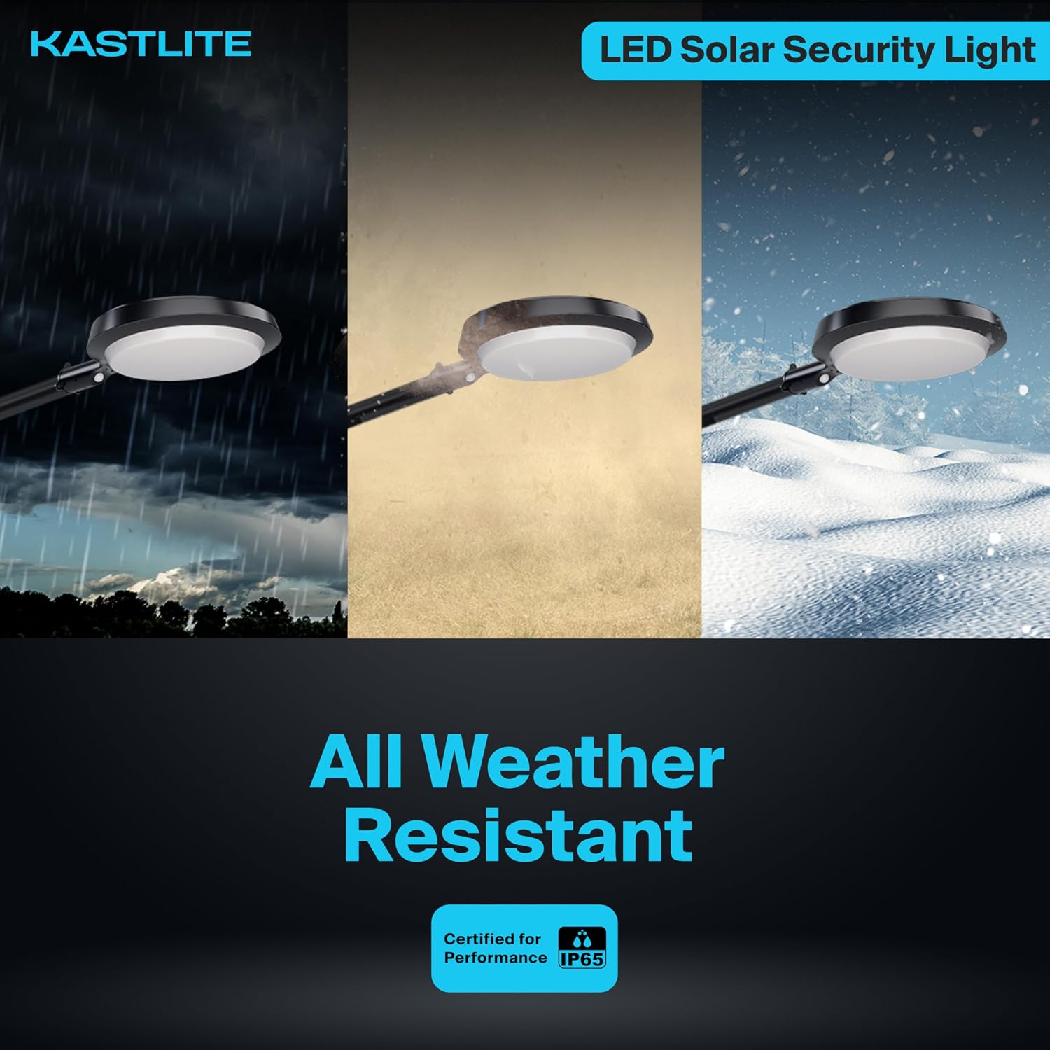 KASTLITE Solar Powered Dusk to Dawn LED Parking Lot Light with Motion Sensor | 150-Watt Equivalent Outdoor Security Lighting, Waterproof Flood Light for Yard, Garden & Driveway | 45W 5000K 4500LM