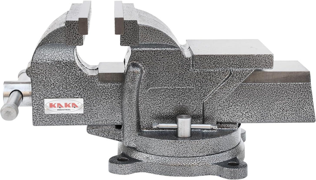 KAKA INDUSTRIAL Bench Vises 6 Inch Jaw Width, 6 Inch Jaw Opening Homeowner's Vise, Swivel Base Heavy Duty, for Drilling, Pipe Cutting, Woodworking HPS-150