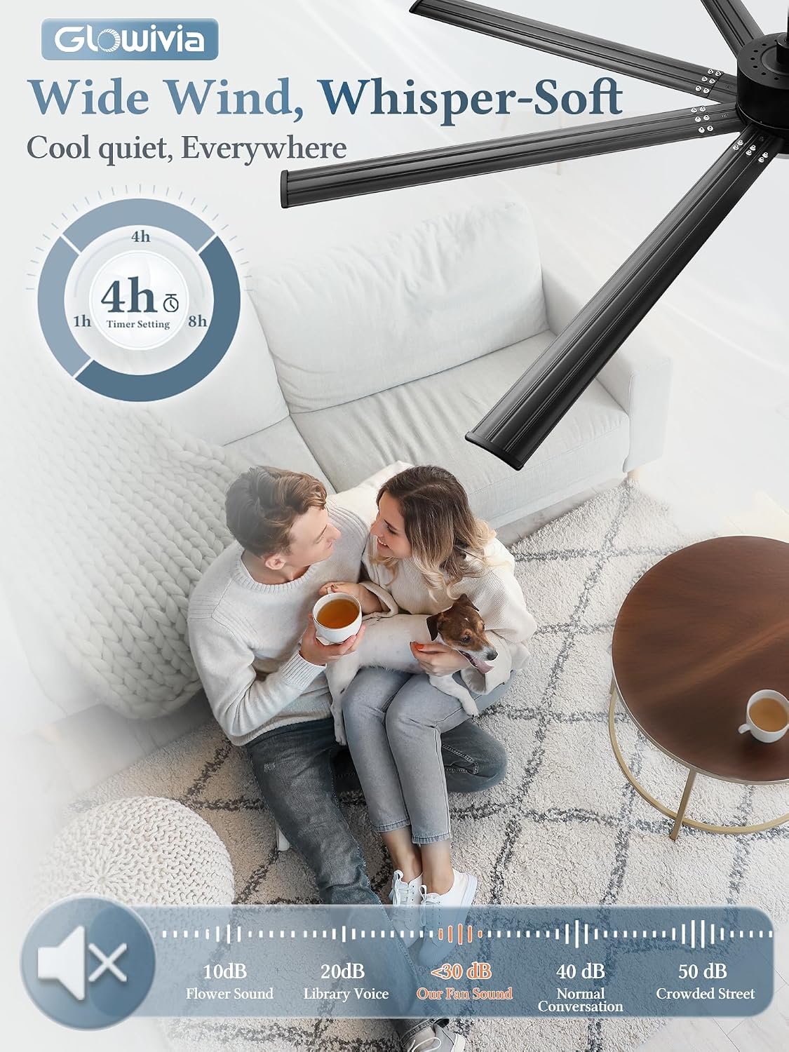 84 Inch Large Ceiling Fan with Lights & Remote, Black Modern Design, 8 Iron Blades & 15000 CFM High Airflow, Quiet Reversible DC Motor, 3CCT Lighting, 3 Downrods -for Bedroom, Living Room