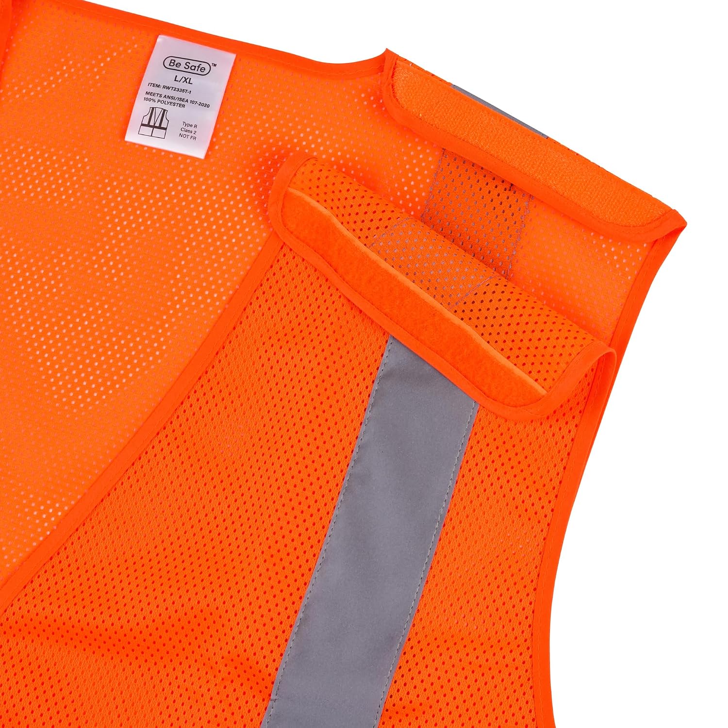 Restaurantware High Visibility Vest - 20 Pack - 27.99 x 27.56 Inch Plastic Breakaway Safety Vest - Tear Away Mesh Reflective Work Vest - Hook and Loop Closure - Orange