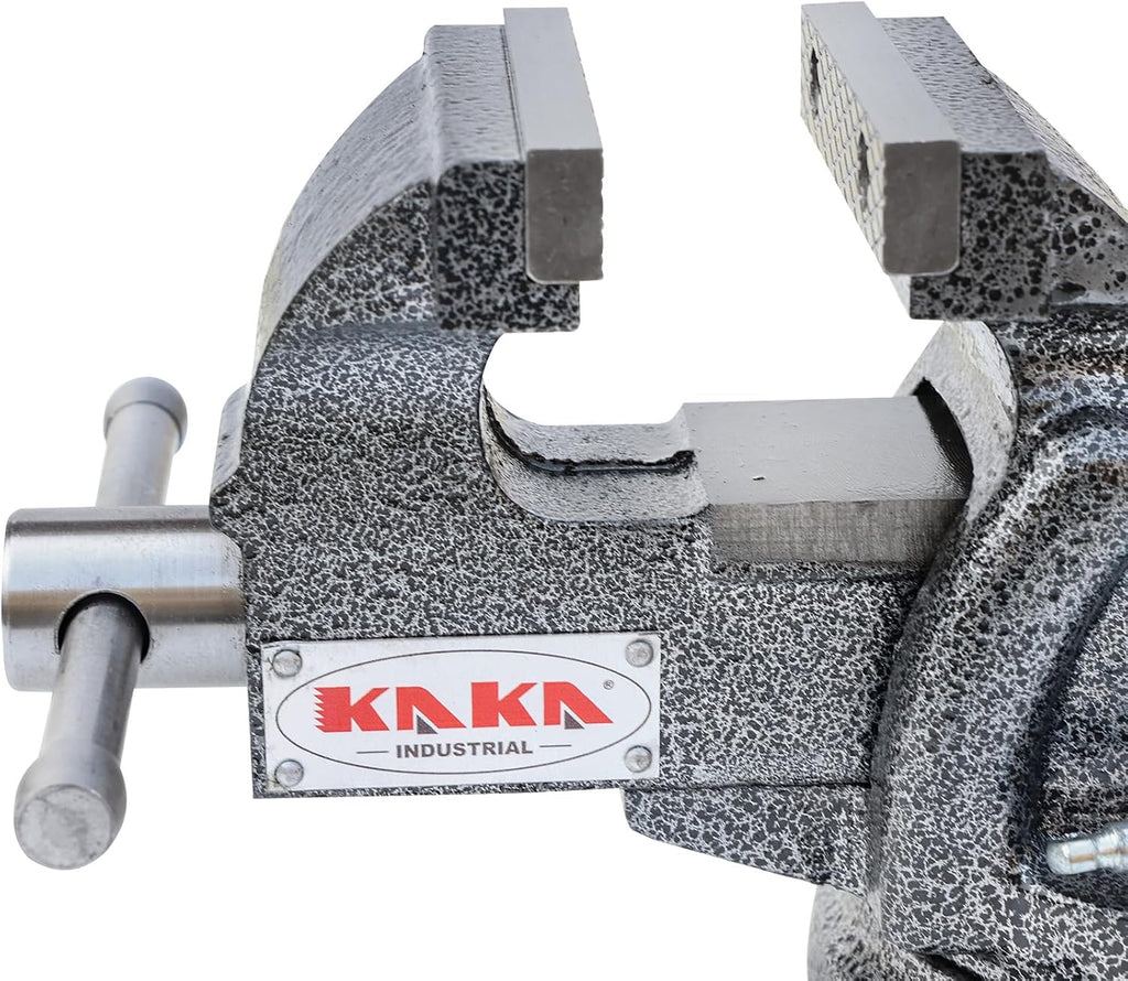 KAKA INDUSTRIAL Bench Vises 3 Inch Jaw Width, 3.5 Inch Jaw Opening Homeowner's Vise, Swivel Base Heavy Duty, for Drilling, Pipe Cutting, Woodworking HPS-75