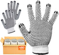 ABC PACK & SUPPLY Double Side PVC Dotted Work Gloves, Poly Cotton with Grip Dots on Both Sides, General Purpose Gloves