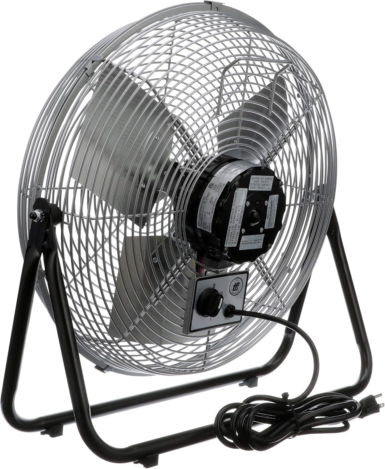 TPI Corporation F18-TE 18' Heavy Duty Floor Fan — 3 Speed Industrial Workstation Shop Fan — Commercial Grade Air Circulation Fan — 120v Single Phase