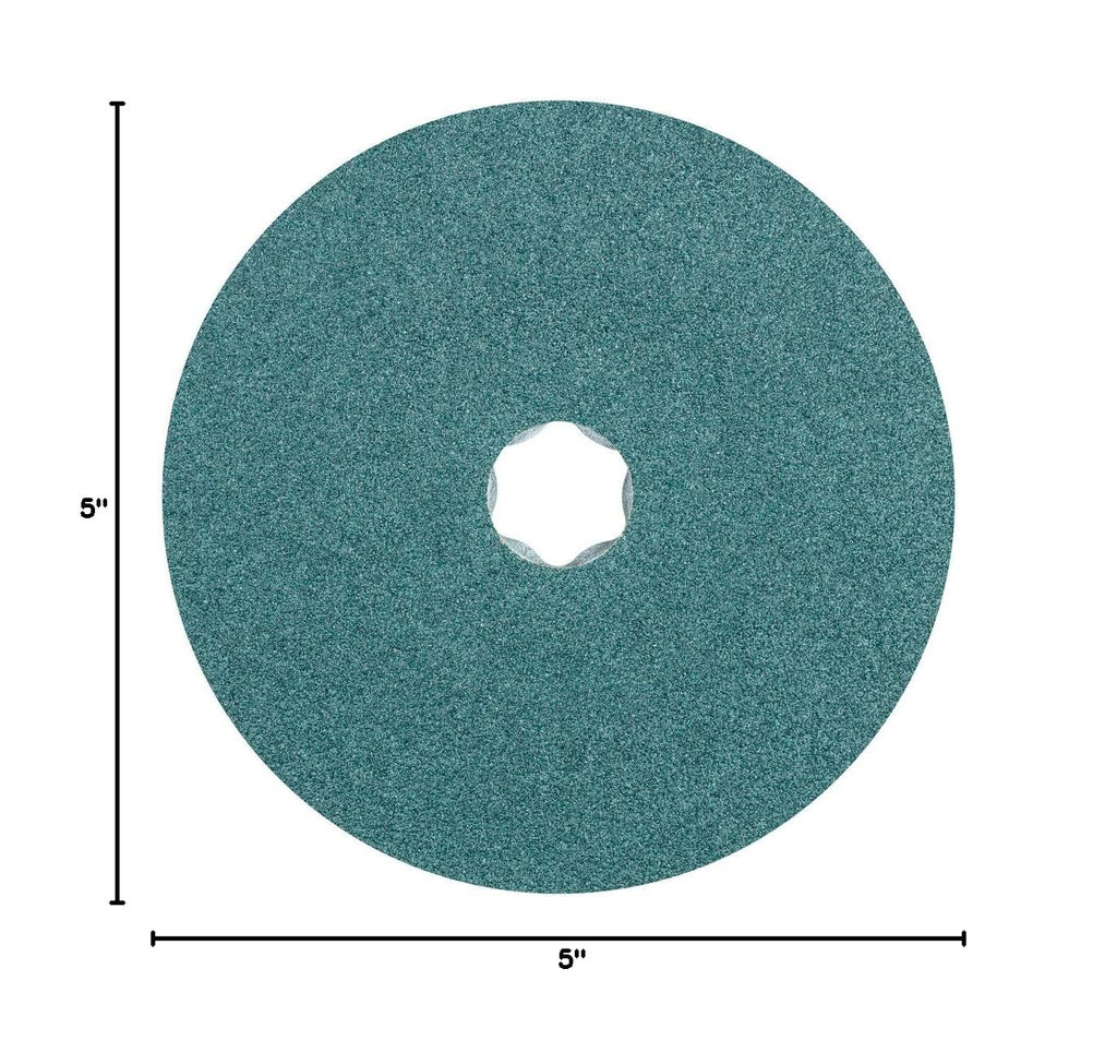 PFERD 40140 Combiclick Fibre Disc, Zirconia Alumina Z Type, 5' Diameter, 12200 RPM, 60 Grit (Pack of 25)