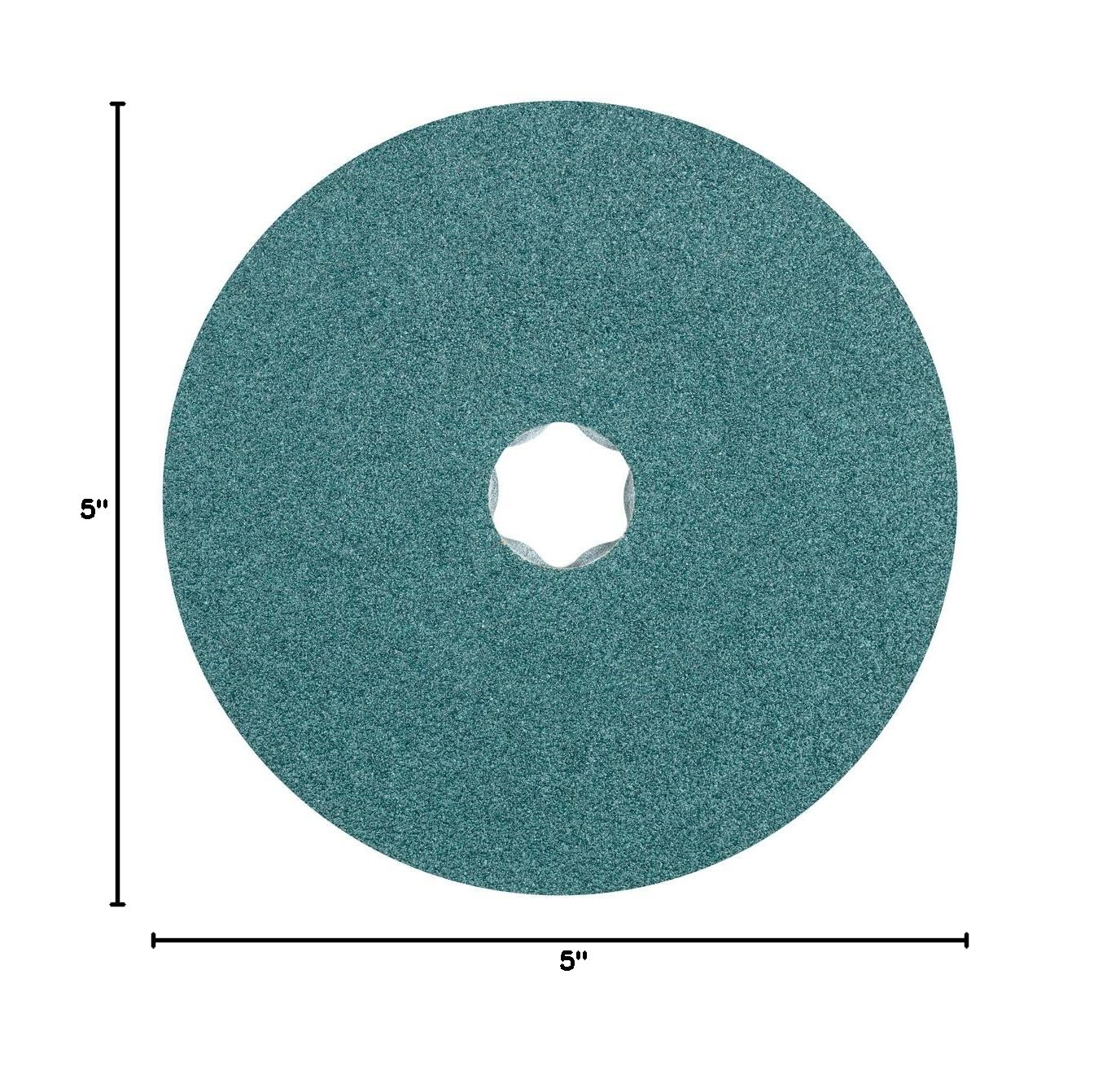 PFERD 40140 Combiclick Fibre Disc, Zirconia Alumina Z Type, 5' Diameter, 12200 RPM, 60 Grit (Pack of 25)