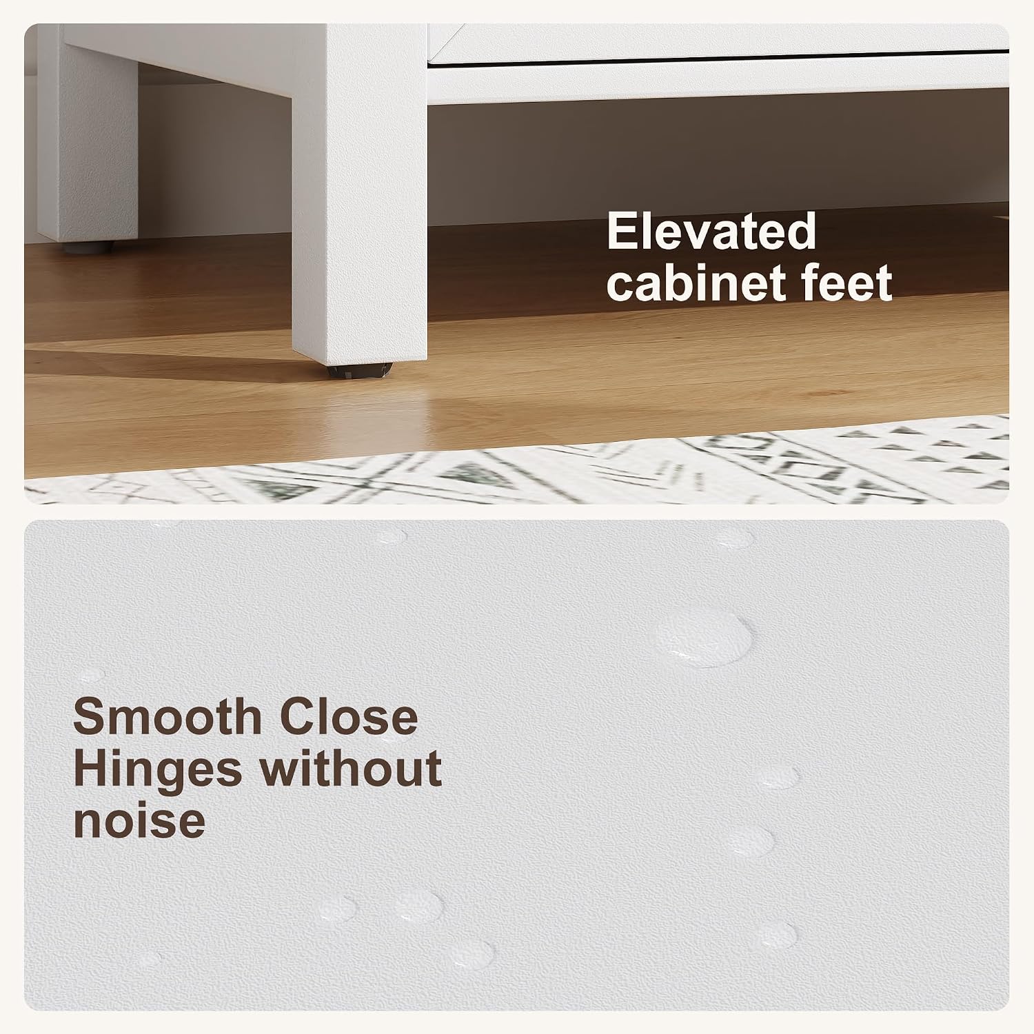 Garvee 24' Bathroom Vanity with Sink, Freestanding Bathroom Sink Cabinet with 2 Soft-Closing Doors & Large Storage Drawer, Wood Vanity Cabinet, Easy Assembly & Cleaning, White