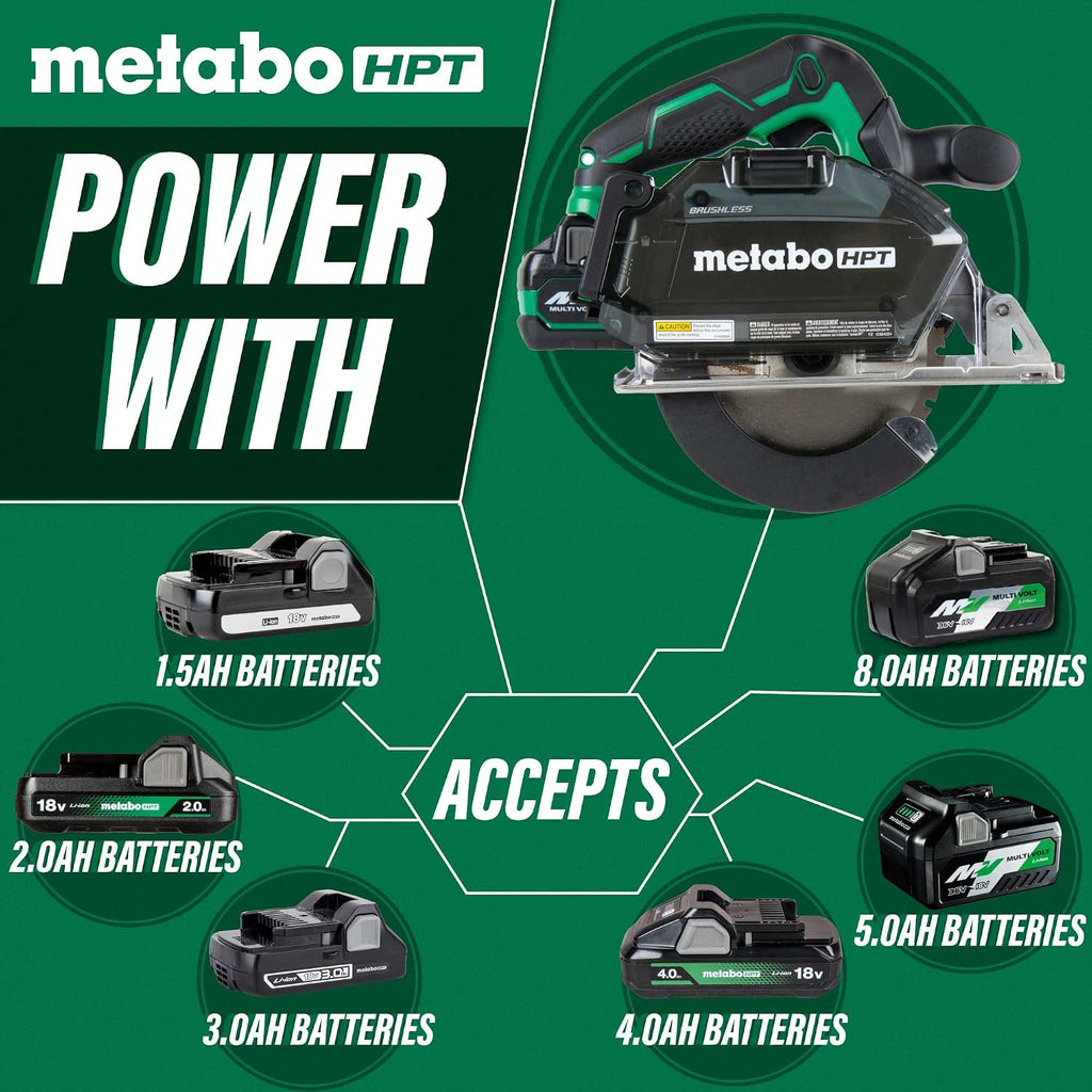 Metabo HPT 18V MultiVolt™ Cordless Circular Saw Kit | 5-3/8-Inch Metal Cutting Saw | Lifetime Tool Warranty | CD1805DB