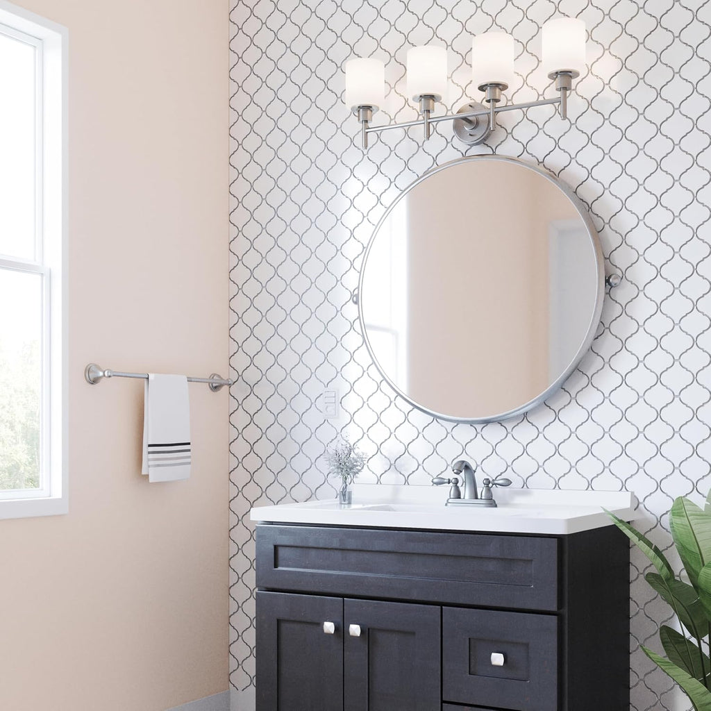 Design House 630236 Camilla Cultured Marble Vanity Top Single Bowl Sink 4-Inch Centerset with Integrated Backsplash, 37-Inch, Solid White