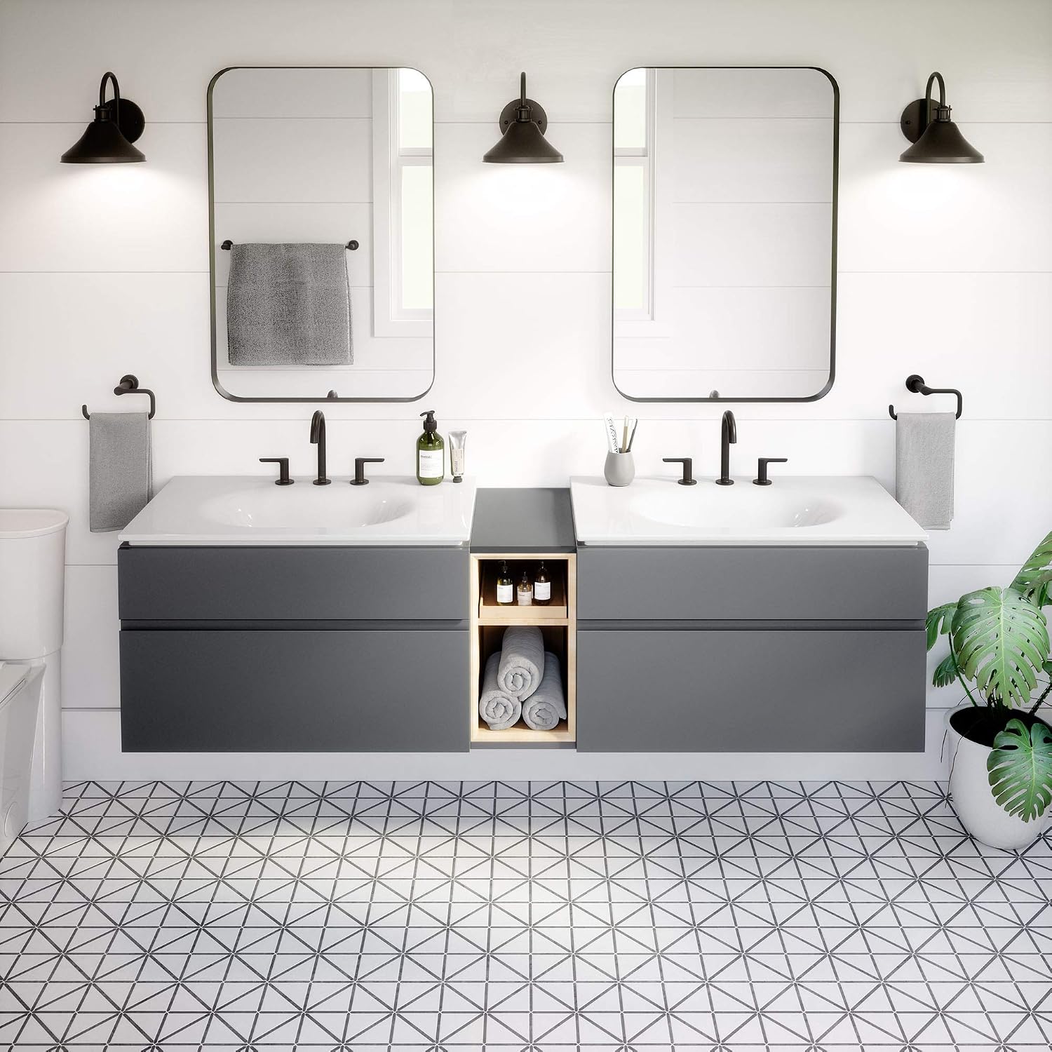 American Standard 1298008.020 Studio S 33 in. Vanity Top Sink – 8 in. Centers, White