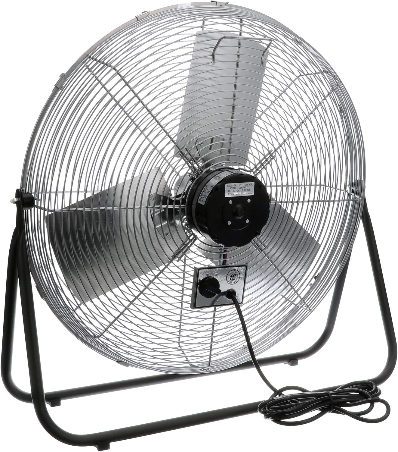 TPI Corporation F24-TE 24' Heavy Duty Floor Fan — 3 Speed Industrial Workstation Shop Fan — Commercial Grade Air Circulation Fan — 120v Single Phase