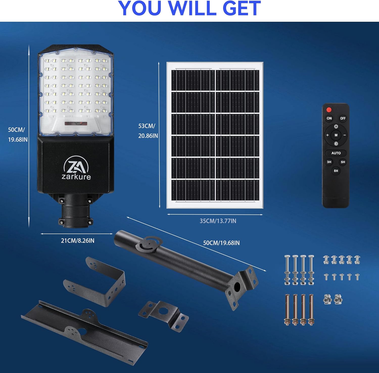 9500W Solar Street Lights Outdoor, 40000mAh IP67 Waterproof Solar Security Flood Lights 7000K 450000LM Super Bright LED Beads Commercial Parking Light with Remote Control for Street, Court, Barn-Black