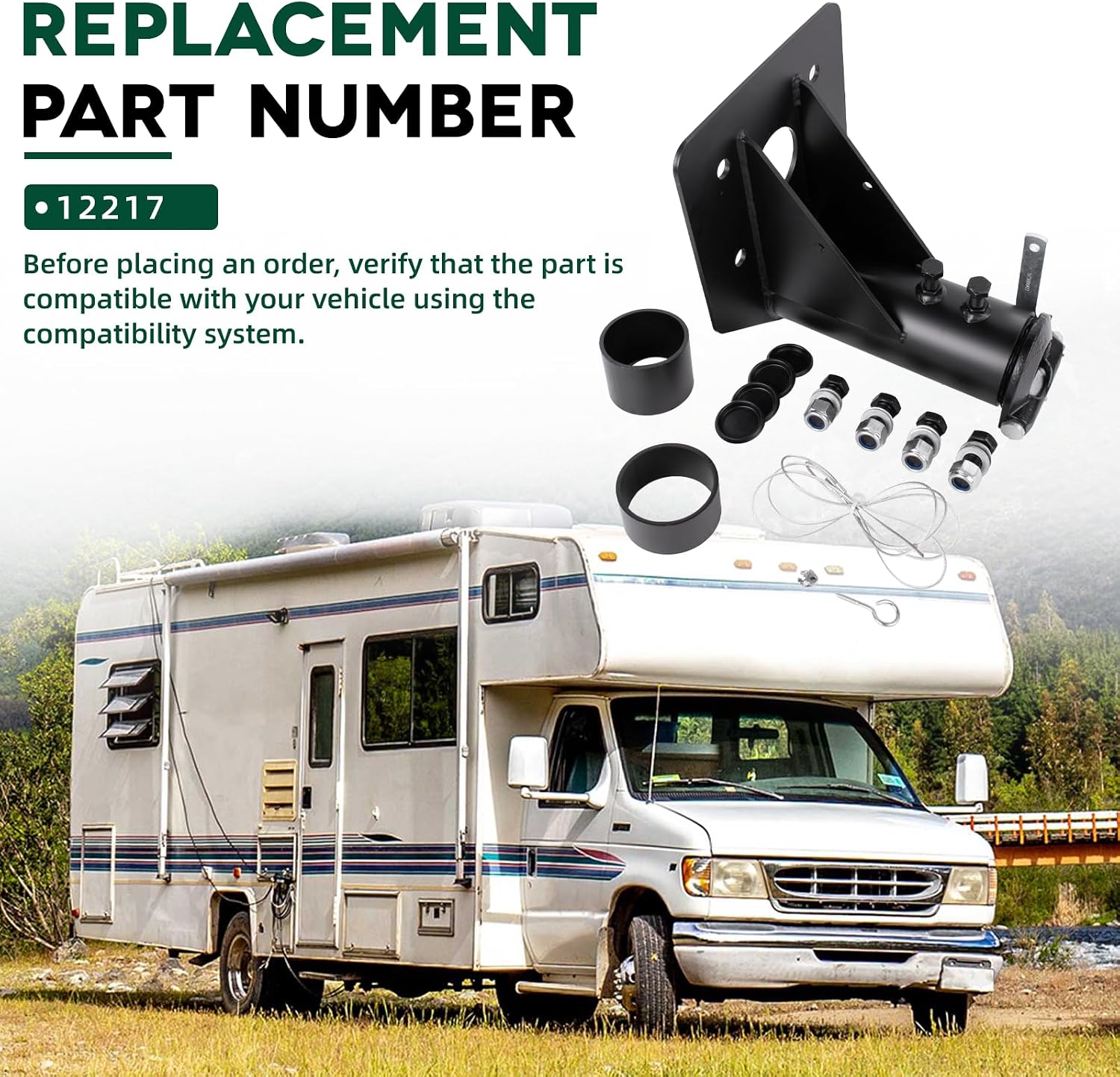 Adjustable 5th Wheel to Gooseneck Adapter Hitch 12'-17' Compatible with RV Camper Trailer to 2-5/16' Ball 20,000 Pound Rating Coupler 12217