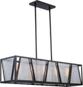 VAXCEL Oslo 5L Black Urban Loft Linear Chandelier Island Pendant Light Fixture