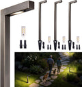 Gardenreet Outdoor Brass Pathway Lights, Warm & Neutral White Adjustable Low Voltage Landscape Path Light, 12v LED Light IP65 Waterproof, Bronze for Outside Garden Yard with G4 Bulb (4 Pack)