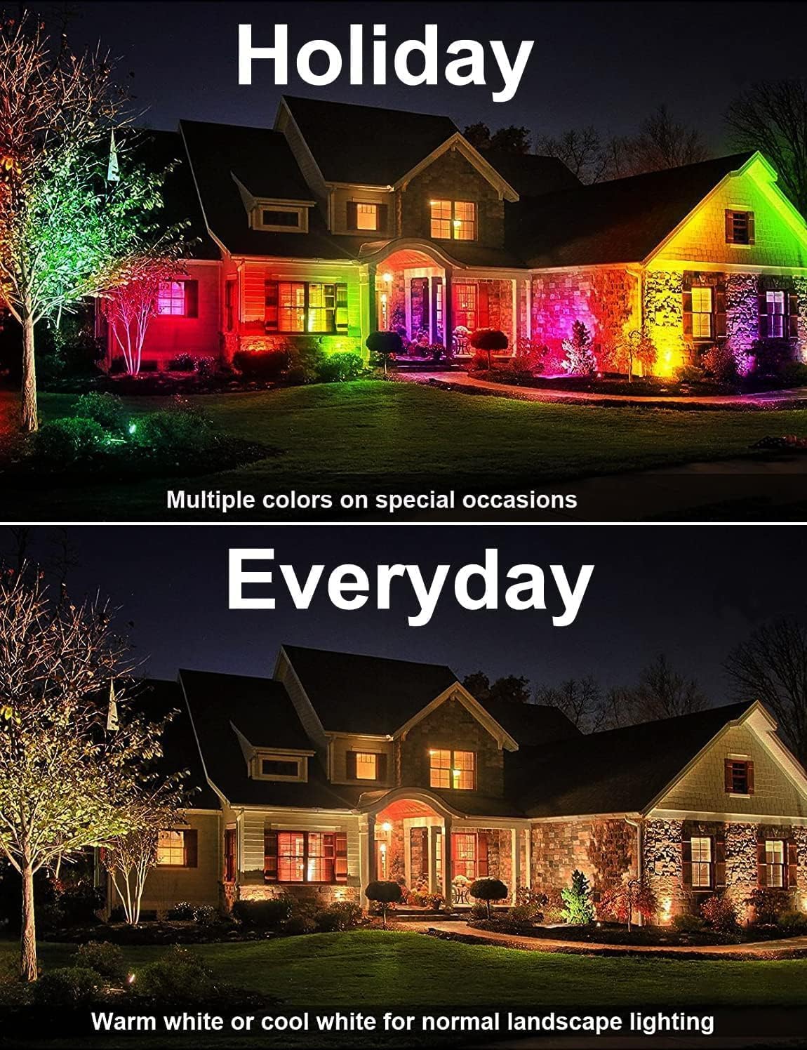 12W RGB Color Changing Landscape Lights Low Voltage LED Landscape Lighting Remote Control Spotlight Waterproof Garden Pathway Christmas Decorative Lights Outdoor, 20 Pack with Connector