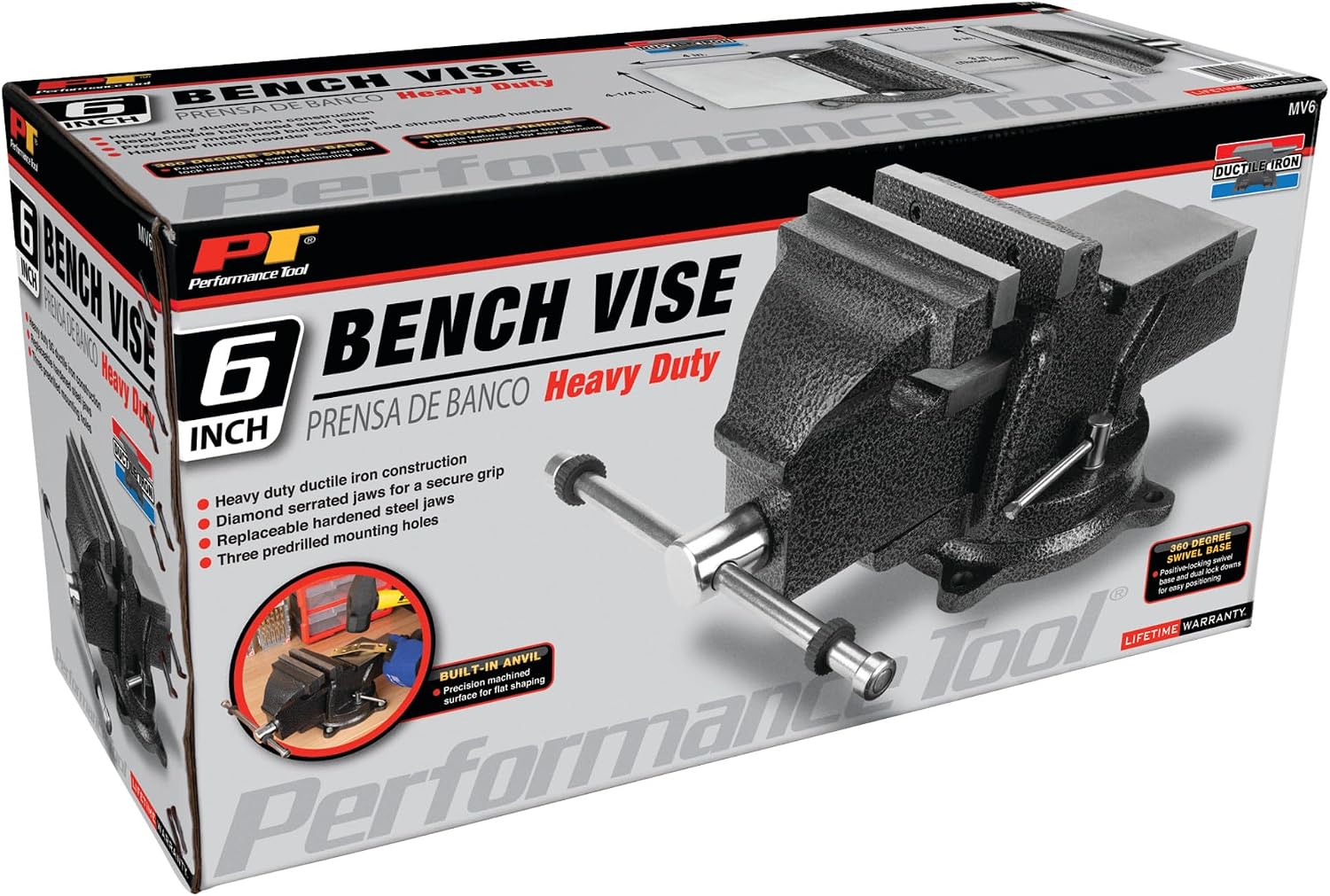 Performance Tool MV6 Hammer Tough 6-Inch Machinist Vise