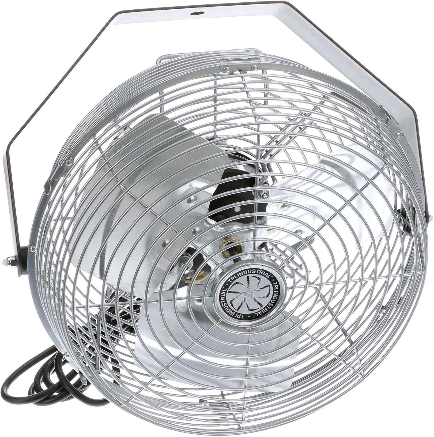 TPI U-12-TE Wall Mount Heavy Duty Ceiling Barn Fan for Garage, Shop, Workstation, Patio, 12' High-Velocity Commercial Indoor/Outdoor Fan, 1/12 Hp