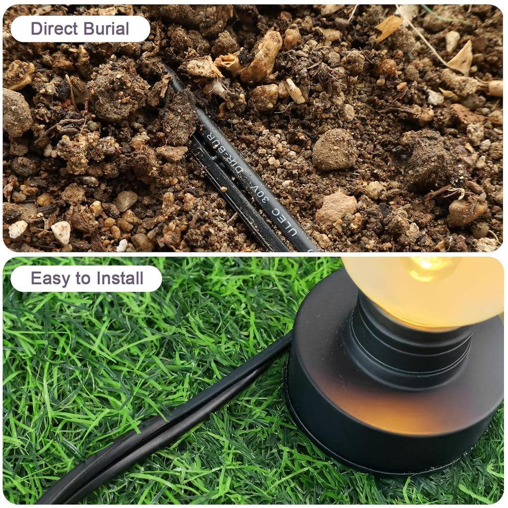 12/2 Low Voltage Landscape Lighting Wire, Outdoor Direct Burial Cable, 12 Gauge 2 Conductor, 250 Feet