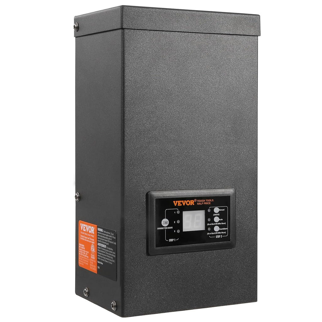 VEVOR 600W Landscape Transformer, Timer & Photocell Sensor Equipped, Weatherproof Outdoor Lighting Converter, 120V AC to 12V/14V AC, Ideal for Exterior, Spotlight, Pathway,ETL