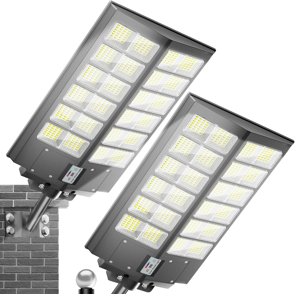 loyoele 9000W Solar Street Lights Outdoor 120000LM, Commercial Parking Lot Light 7000K, Solar Flood Outdoor Lights IP67 Waterproof with Motion Sensor for Road, Garden, Basketball Courts