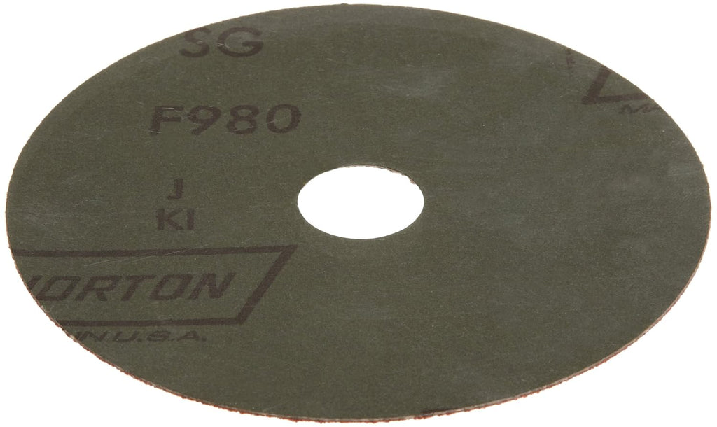 Norton SG Blaze F980 Abrasive Disc, Fiber Backing, Ceramic Aluminum Oxide, 7/8' Arbor, 5' Diameter, Grit 120 (Pack of 25)
