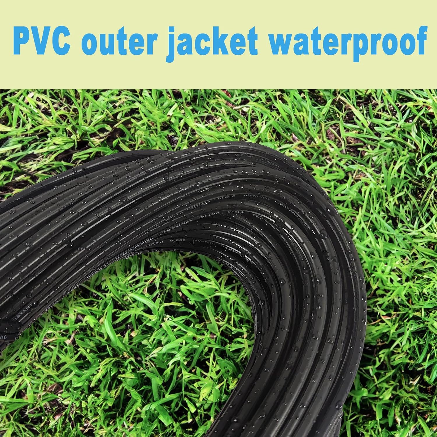 12/2 Low Voltage Landscape Lighting Wire, Outdoor Direct Burial Cable, 12 Gauge 2 Conductor, 250 Feet