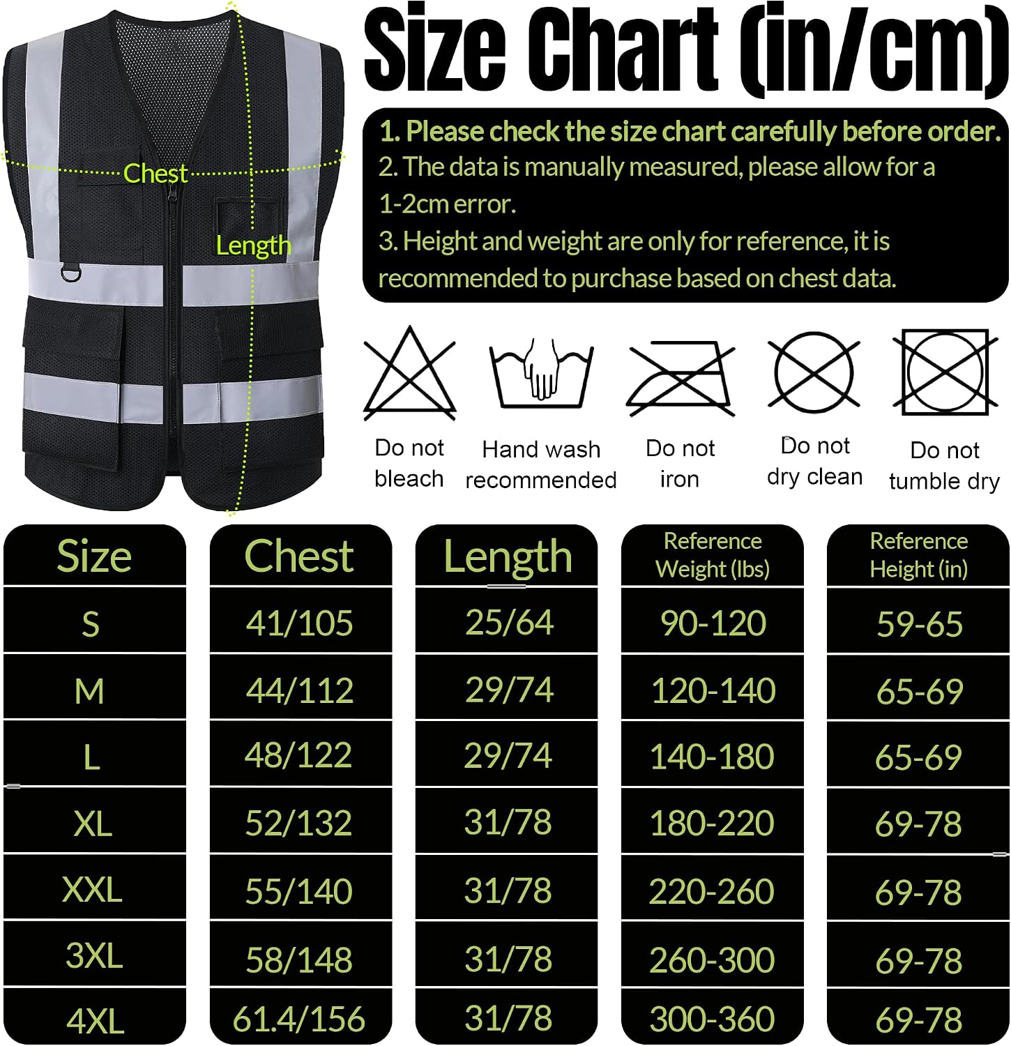 BeautyWill Custom LOGO Safety Vests Reflective Vest Class 2 ANSI with Pockets Zipper High Visibility Construction Uniform