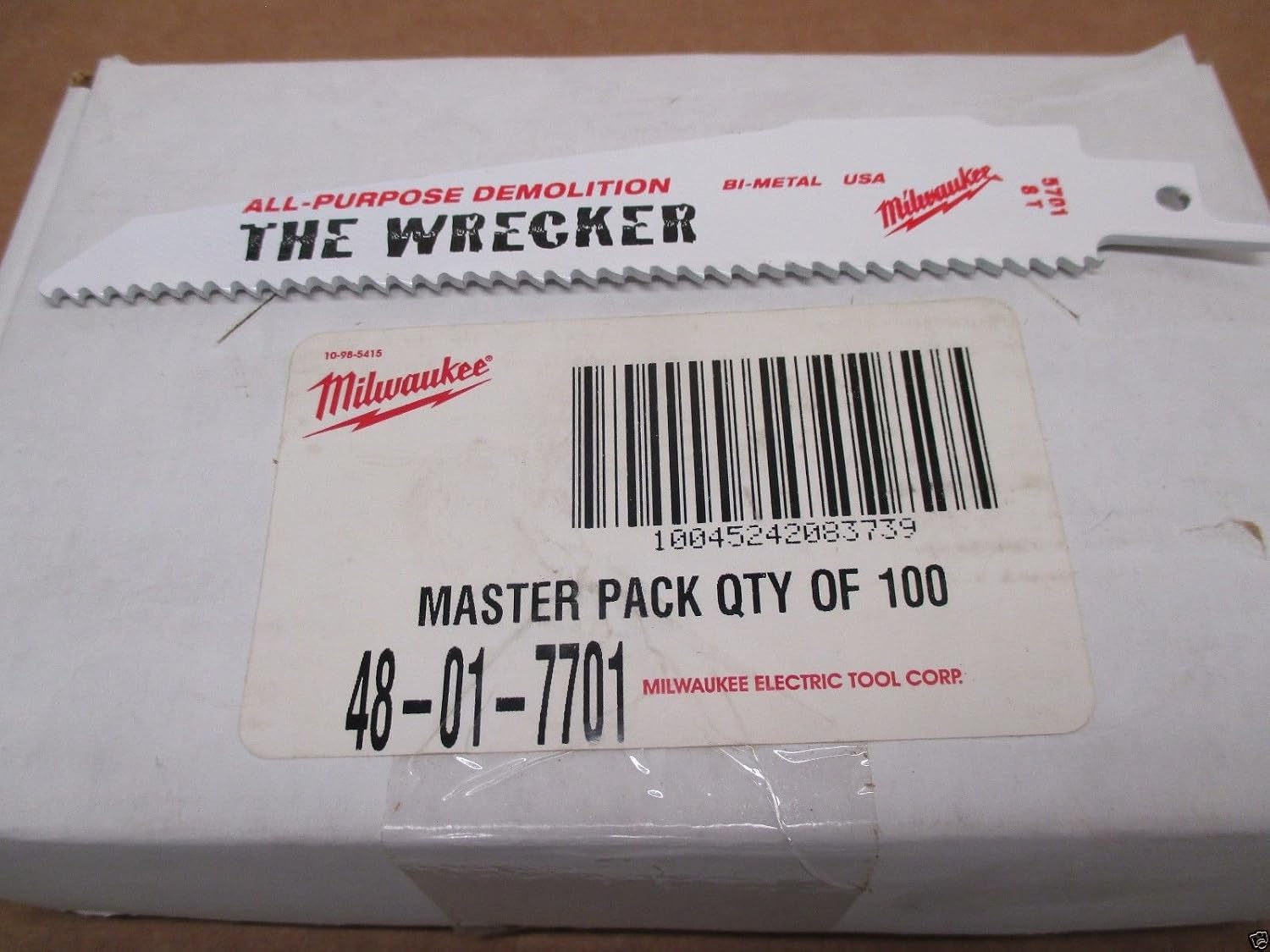 100 Pack Genuine Milwaukee 48-01-7701 6' 8 TPI Sawzall Blade The Wrecker