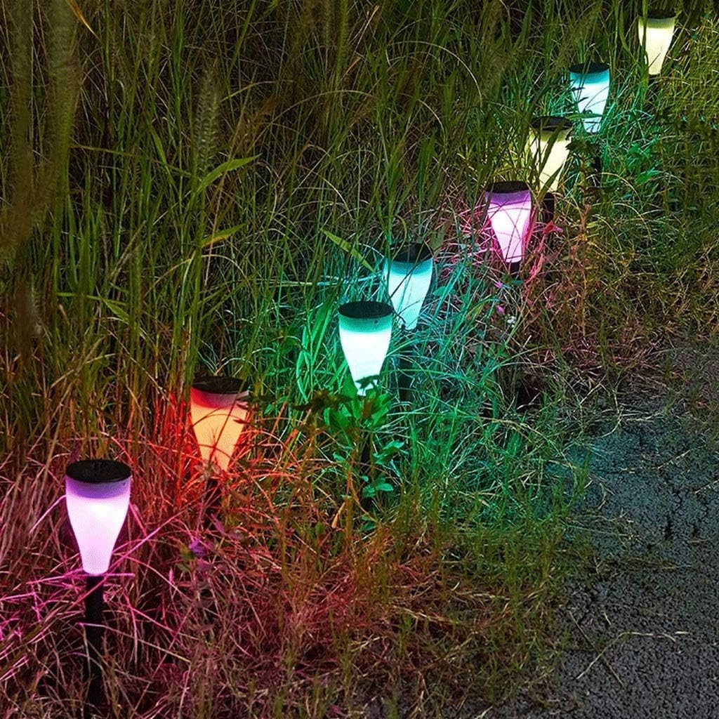 Led Seven-Colors Dimming Outdoor Waterproof Solar Post Lights,Solar Powered Lights of LED Outdoor Stake Spotlight Fixture for Gardens