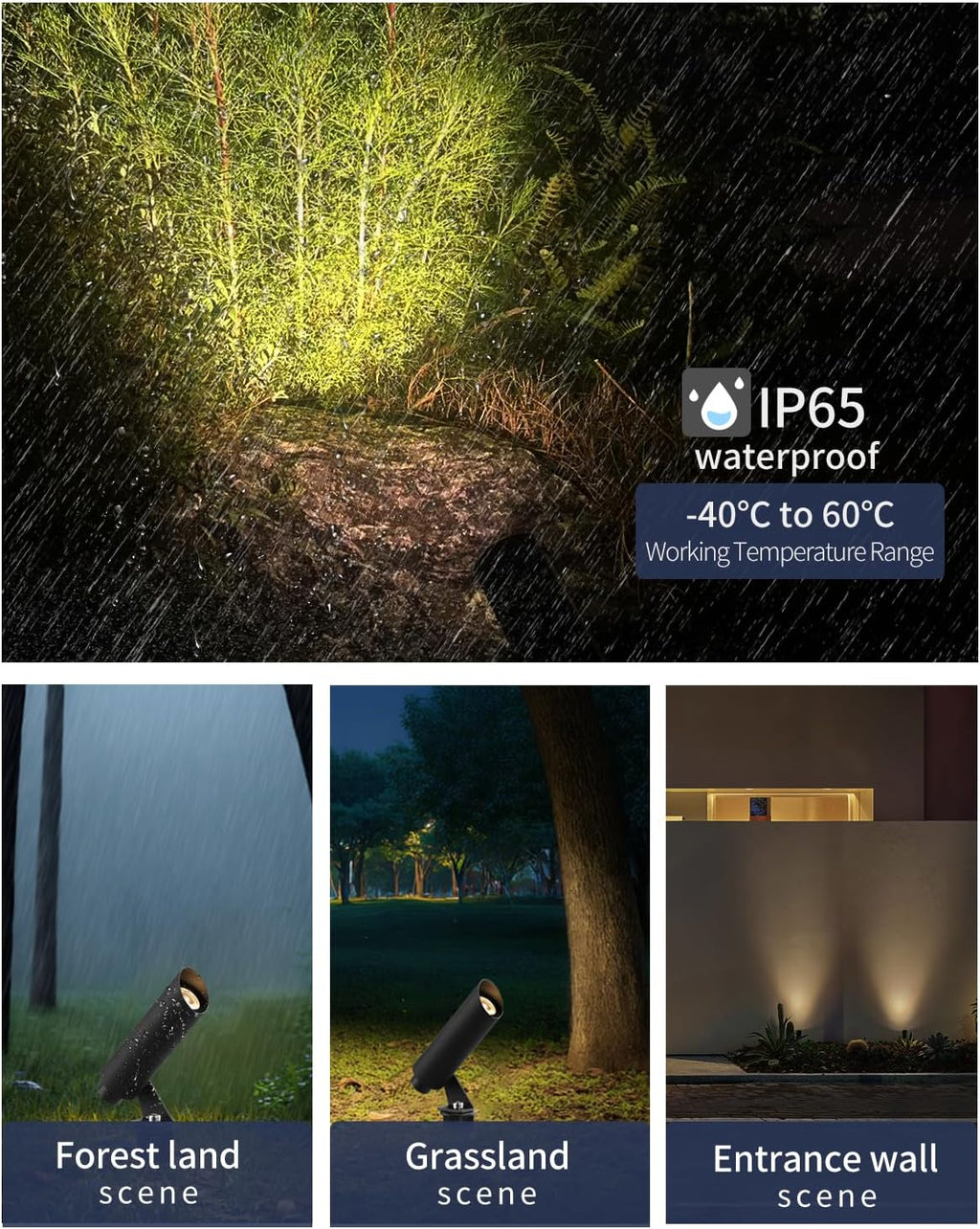 Outdoor Landscape Lighting, Mini Size Low Voltage LED Spotlight 2700K 4 Pack, IP65 Waterproof, with Quick Installation Accessories, for House Patio Garden Fence Tree Yard Plant Flags Use