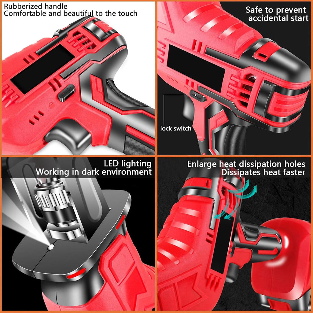 Cordless Reciprocating Saw with Lock Switch Compact One-Handed Tool for Pruning, 21v Electric Saber Saw Set,for Cutting Wood/Metal and Plastic