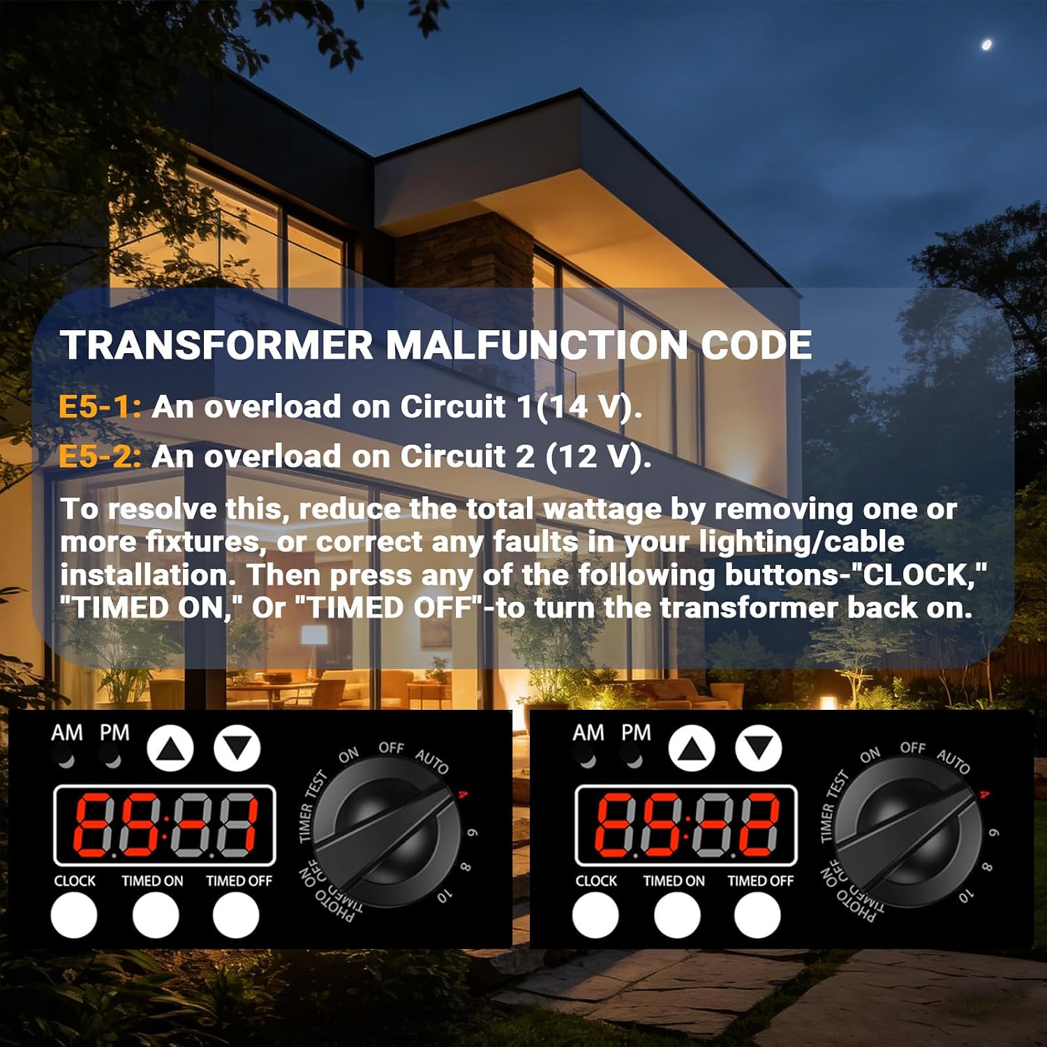 Low Voltage Transformer 600W Landscape Outdoor Lighting Transformer 120V AC to 14V &12V AC Weatherproof for Outdoor Lights, LED Spotlights and Pathway Garden Lighting