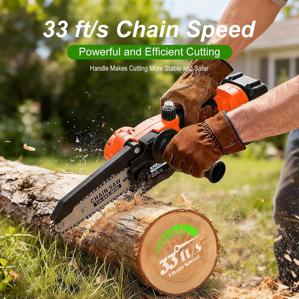 Electric Pole Saws for Tree Trimming 15ft, Cordless Pole Saw Chainsaw with Battery and Charger, 6'&8' Mini Chainsaw for High Tree Branches Pruning & Wood Cutting, Gifts for Men Dad Husband Gadget