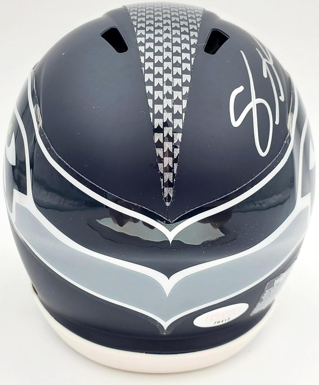 Shaquem Griffin Autographed Seattle Seahawks Mini Helmet In Silver MCS Holo Stock #134383 - Autographed NFL Mini Helmets