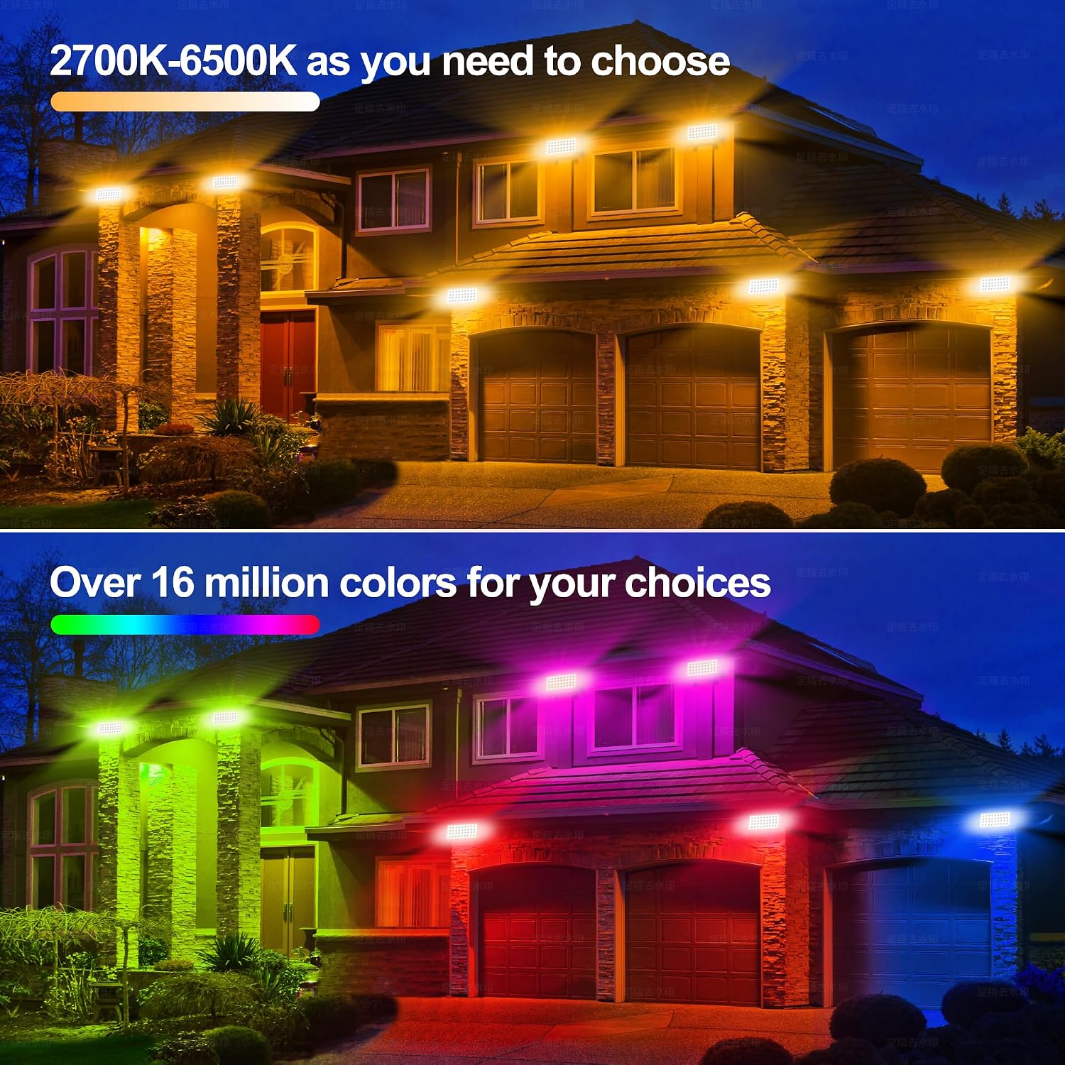Smart Flood Light, Outdoor LED Light Bar, RGBCW Color Changing, 2700K-6500K Dimmable, IP65 Waterproof, App & Voice Control, Music Sync, Group Timer, Wall Washer Landscape Spotlight