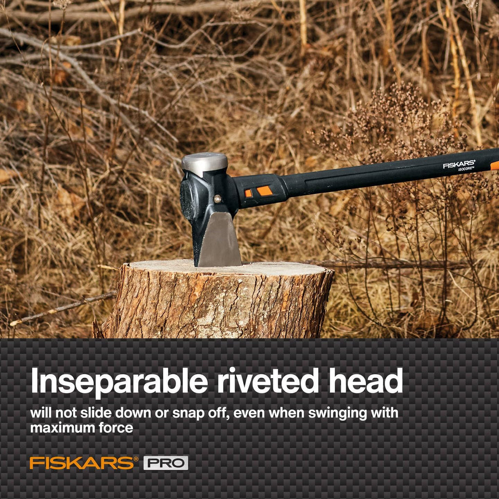 Fiskars IsoCore Builder's axe, XXL, Length: 92 cm, Weight: 5.22 kg, Black/Orange, 1020220