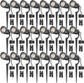 HIBOITEC 24-Pack 12W Low Voltage Landscape Spotlights with Connectors, 2900K 36° Ture Spot Lights Beam, ETL Listed, Outdoor Waterproof Wired Tree Uplights for Yard, Garden, House, Driveway