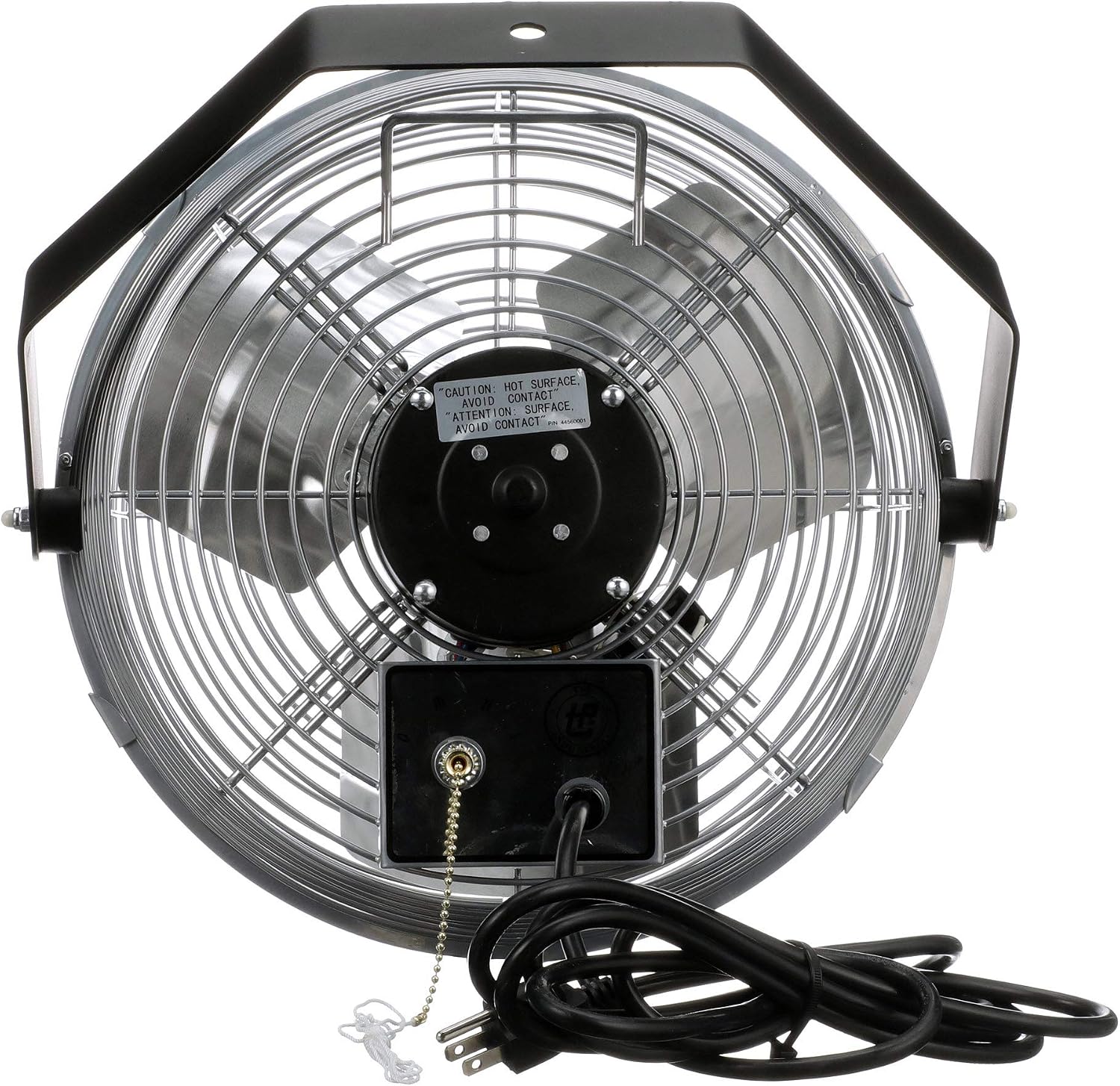 TPI U-12-TE Wall Mount Heavy Duty Ceiling Barn Fan for Garage, Shop, Workstation, Patio, 12' High-Velocity Commercial Indoor/Outdoor Fan, 1/12 Hp