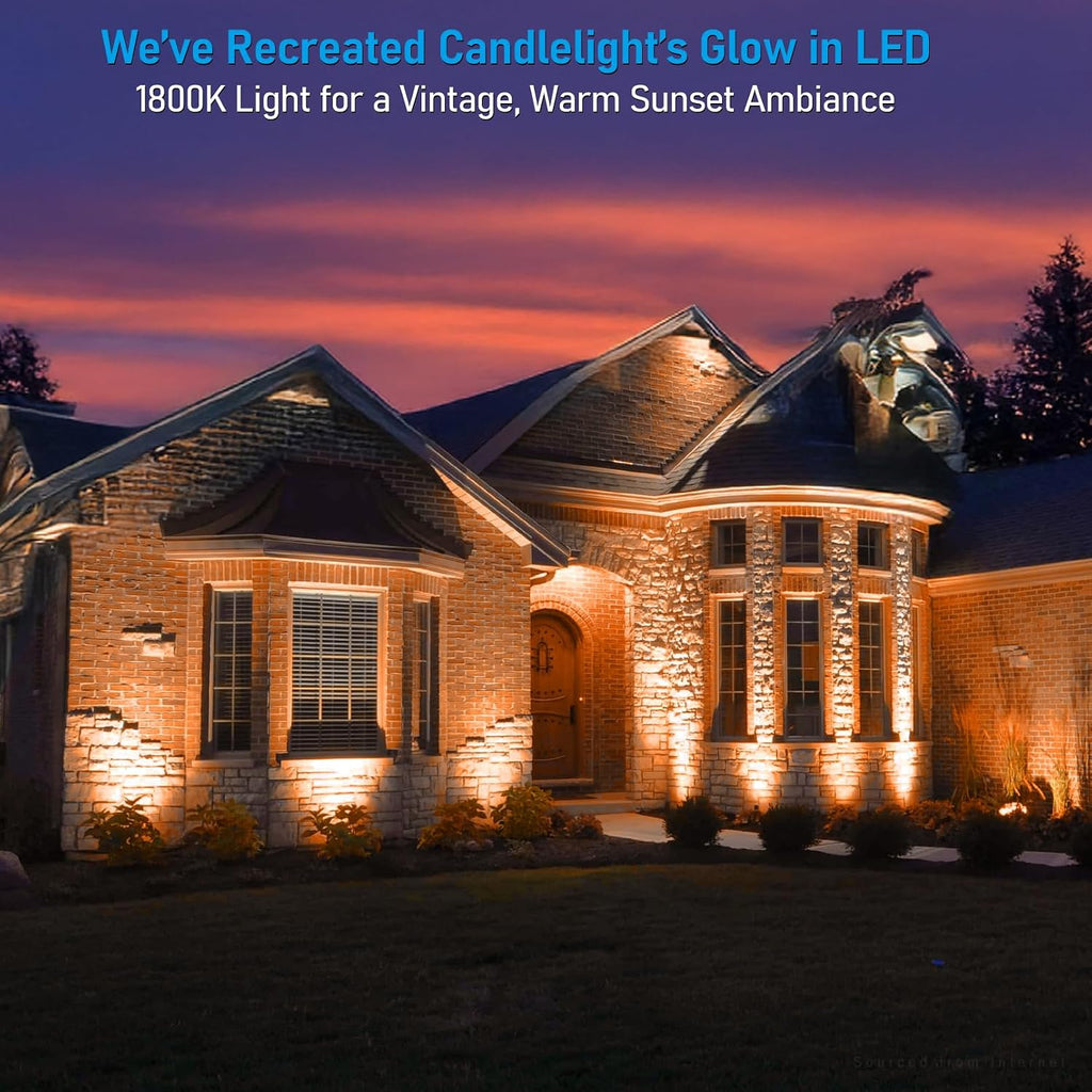 LEONLITE 8-Pack 12W/7.3W/3.7W Dimmable 5CCT LED Low Voltage Landscape Lights, Wall Wash Landscape Lighting Outdoor, 12V Landscape Spotlight, ETL, Aluminum, IP65 Waterproof