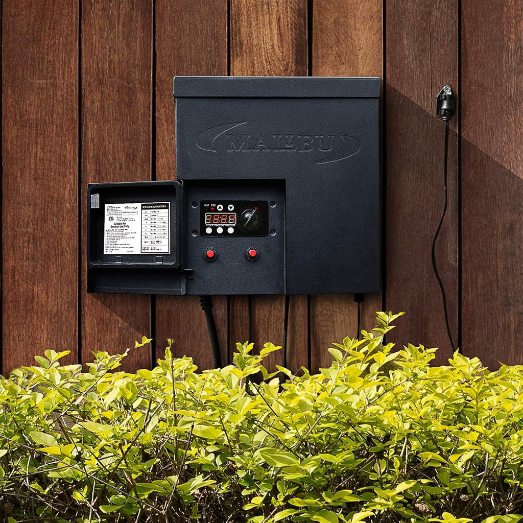 Low Voltage Landscape Transformer 600W Outdoor Weatherproof Transformer 120V AC to 12V AC with Sensor and Weather Shield for LED Lighting, Spotlight, Pathway Light, ETL Listed