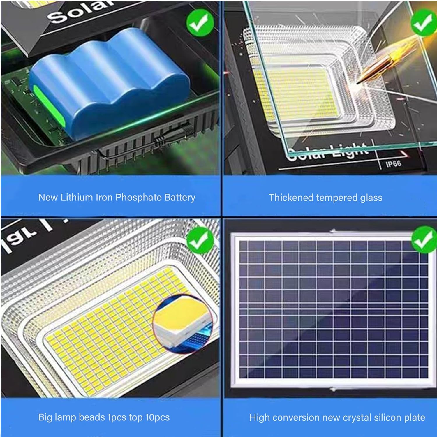 Led Solar Flood Light, Outdoor Waterproof Spotlight Solar Remote Control Reflector Led Street Lamp Ideal for Outdoor Walls Or Light Poles in Parking Lots Sidewalks Trails Scho,One Color5M