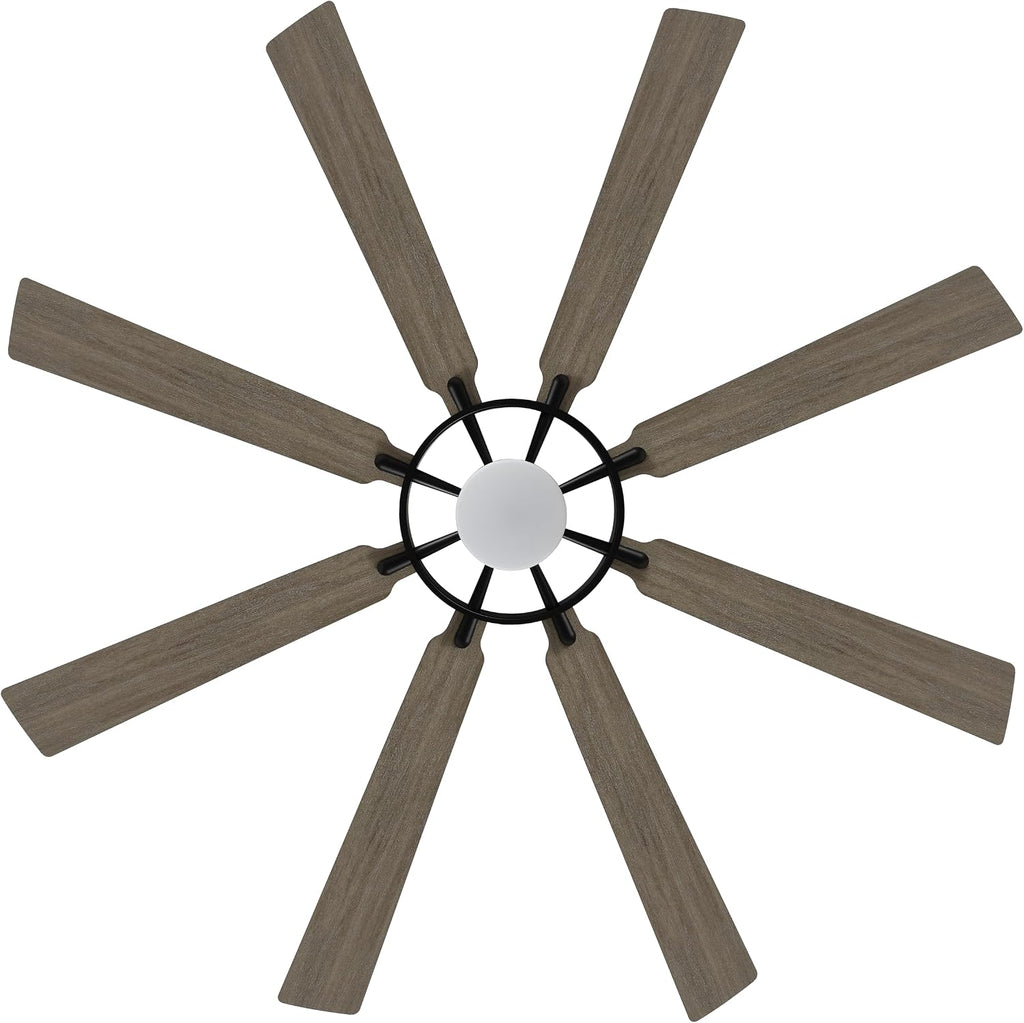 ELEHINSER 80 Inch Ceiling Fan with Lights and 3 Downrods, 8 Plywood Blades, 6-Speed Noiseless Reversible DC Motor, 3CCT, Windmill Ceiling fan for Kitchen Bedroom Living Room, Black and Grey