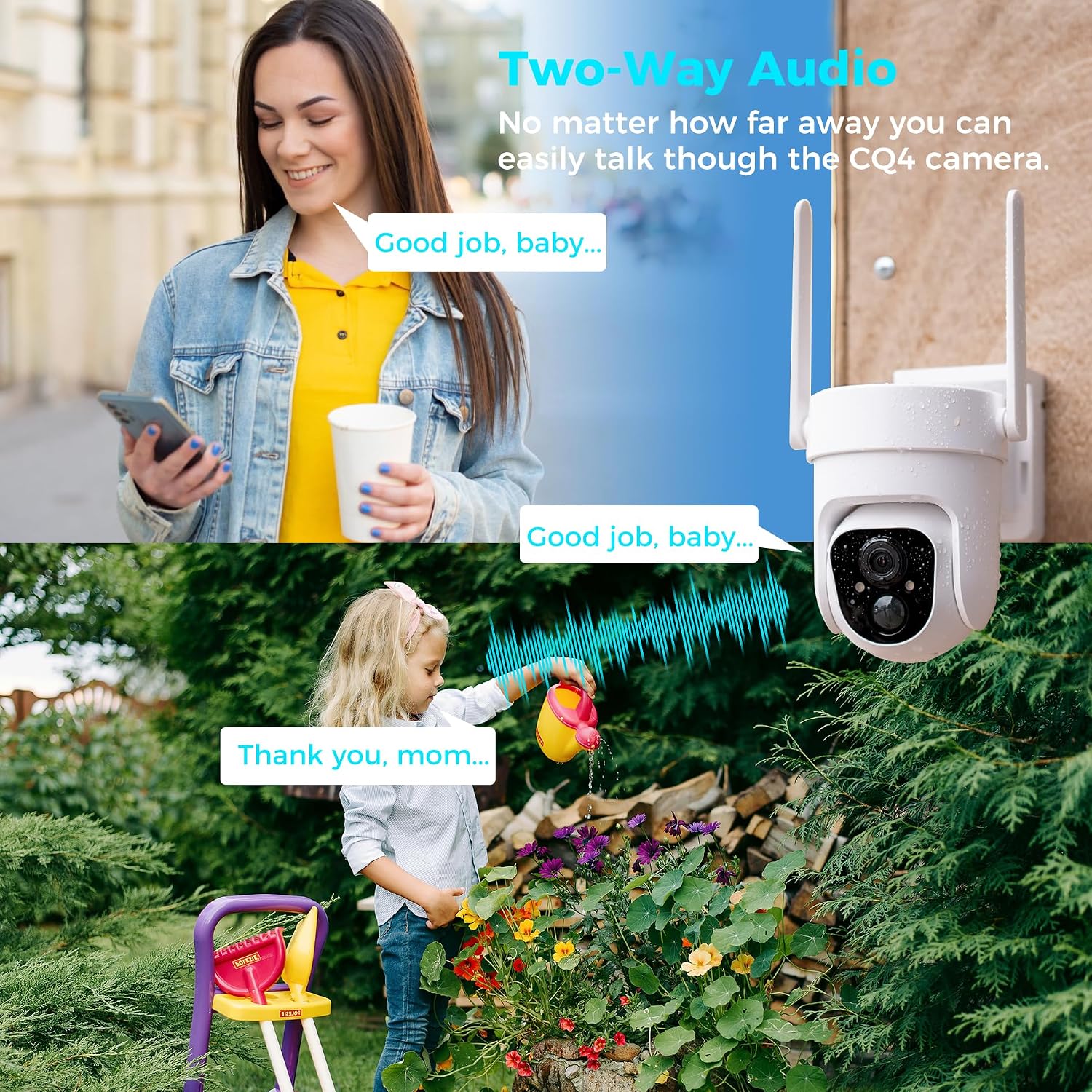 Sovmiku 3CQ4 192GB 2K AI Solar Security Camera Wireless Outdoor,Battery Powered Cam, Color Night Vision,Two Way Audio, Motion Detection, Easy to Setup,Audible Flashlight Siren 180 Days Exchange Policy