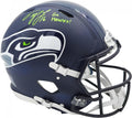 Tyler Lockett Autographed Seattle Seahawks Full Size Speed Authentic Helmet 'Go Hawks' MCS Holo Stock #236375 - Autographed NFL Helmets