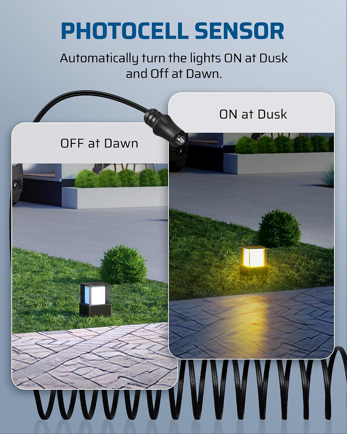 DEWENWILS 300W Low Voltage Landscape Transformer with 2 Zones, 120V AC to 15V DC, Low Voltage Transformer with LED Screen, Photocell Sensor & Timer, Weatherproof Metal Shell for Spotlight Steplight