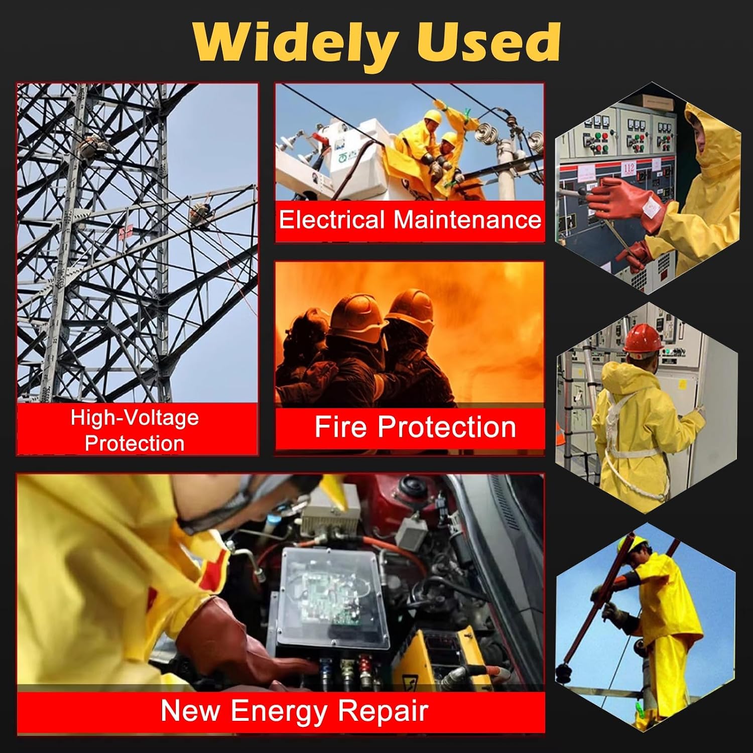 Electrical Safety Live Line Work Clothing & Gloves & Boots, High Voltage Insulation Electric Suit Smock for Workstation/Power Distribution Room(7 KV)