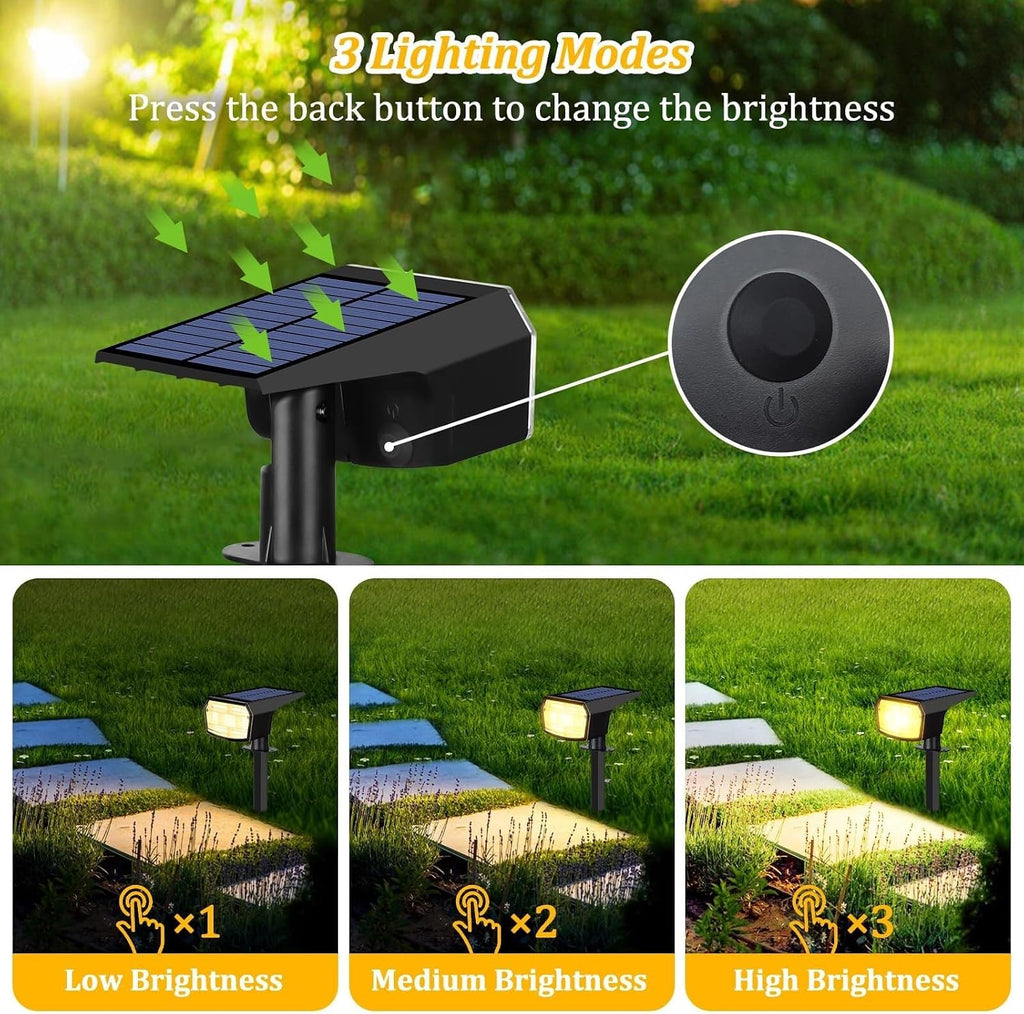 Solar Lights Outdoor Garden Solar Spot Lights Outdoor LED Waterproof for Yard with Landscape Front Door Ornaments