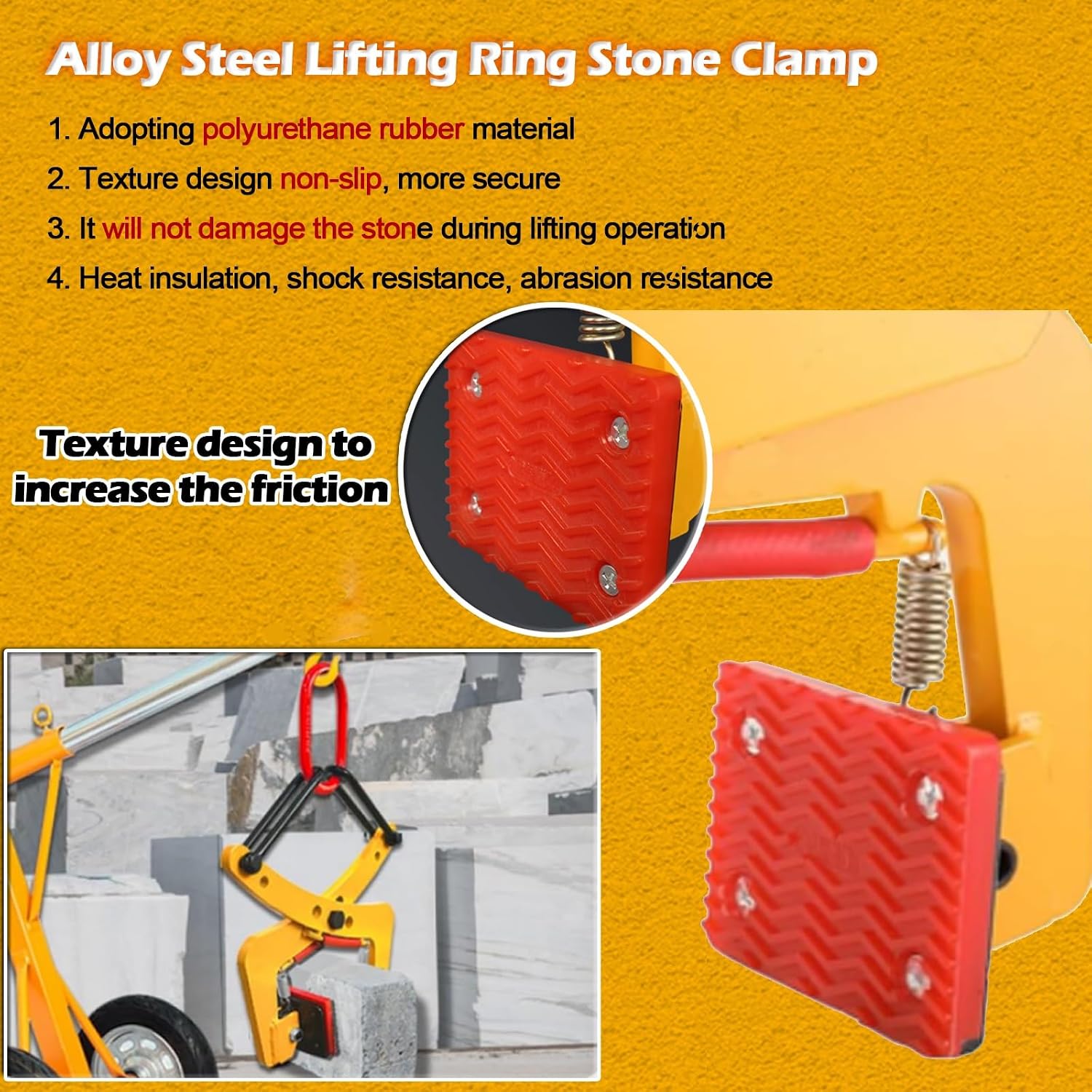 Heavy Duty Granite Slab Lifting Clamps - Adjustable Jaw Opening 30cm/11.8inch for Safe Transporting & Handling of Stone, Vertical Steel Plate Clamps for Construction & DIY